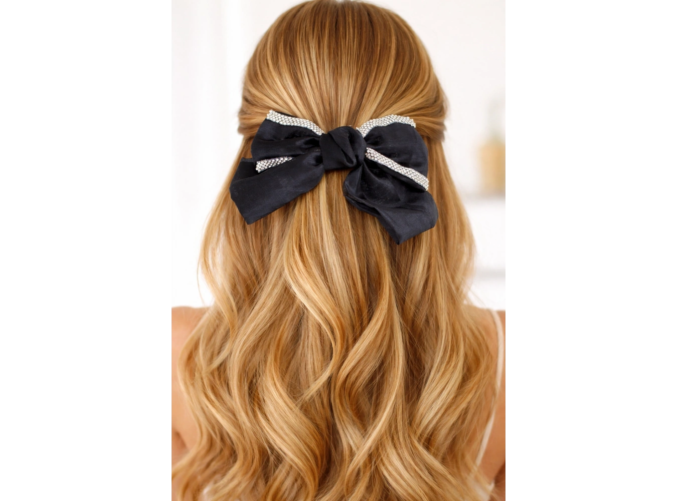 Siyah Renk Taşlı Kurdele Otomat Toka