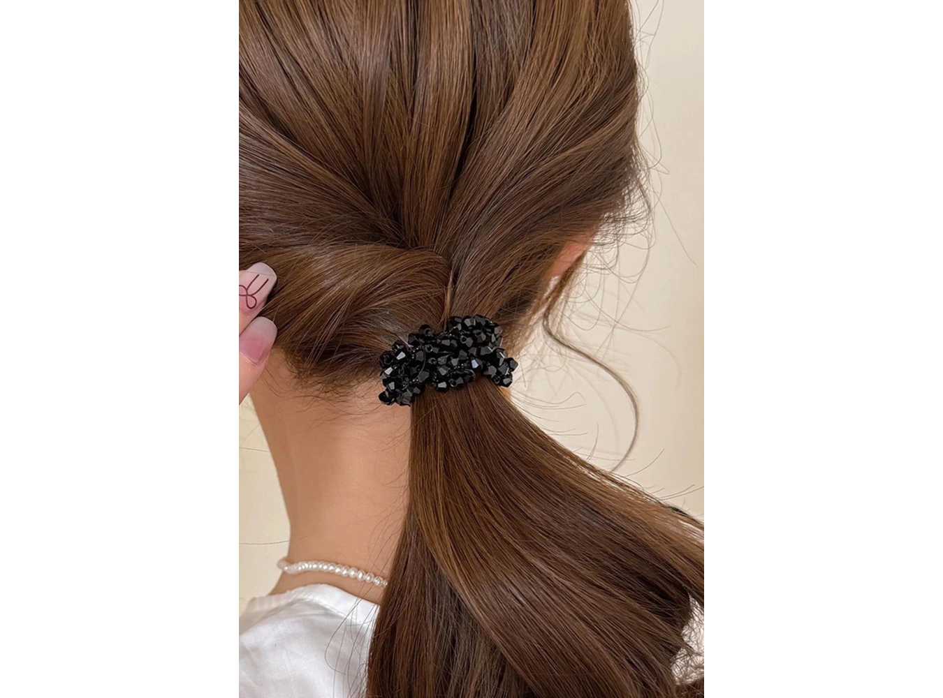 Siyah Renk Taşlı Lastik Toka