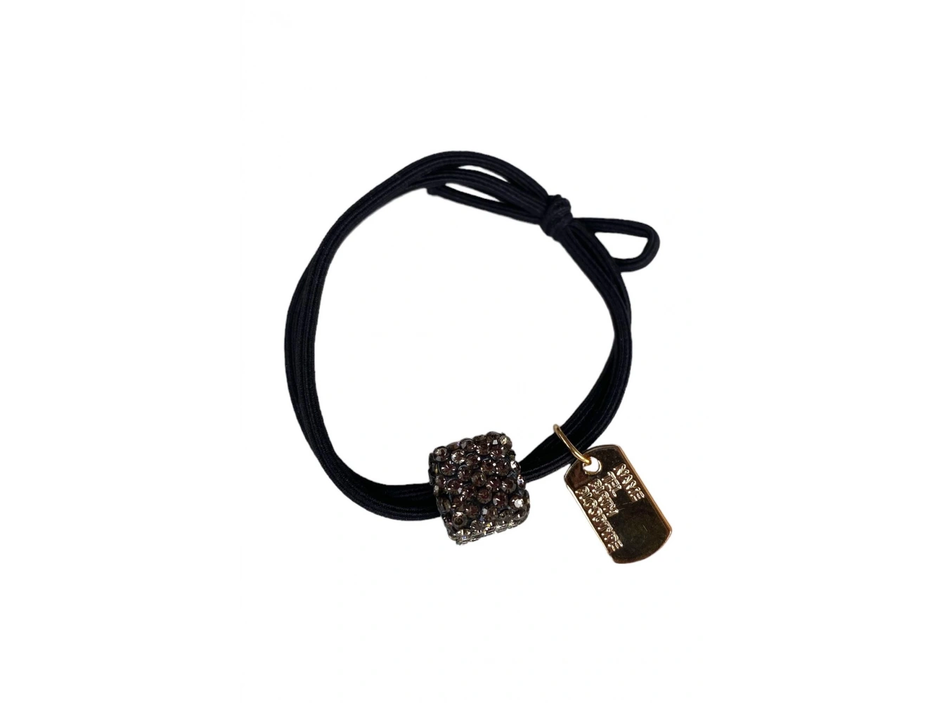 Siyah Renk Taşlı Lastik Toka