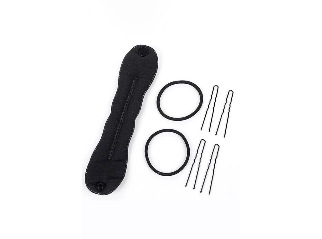 Siyah Renk Topuz Aparatı ve Toka Set