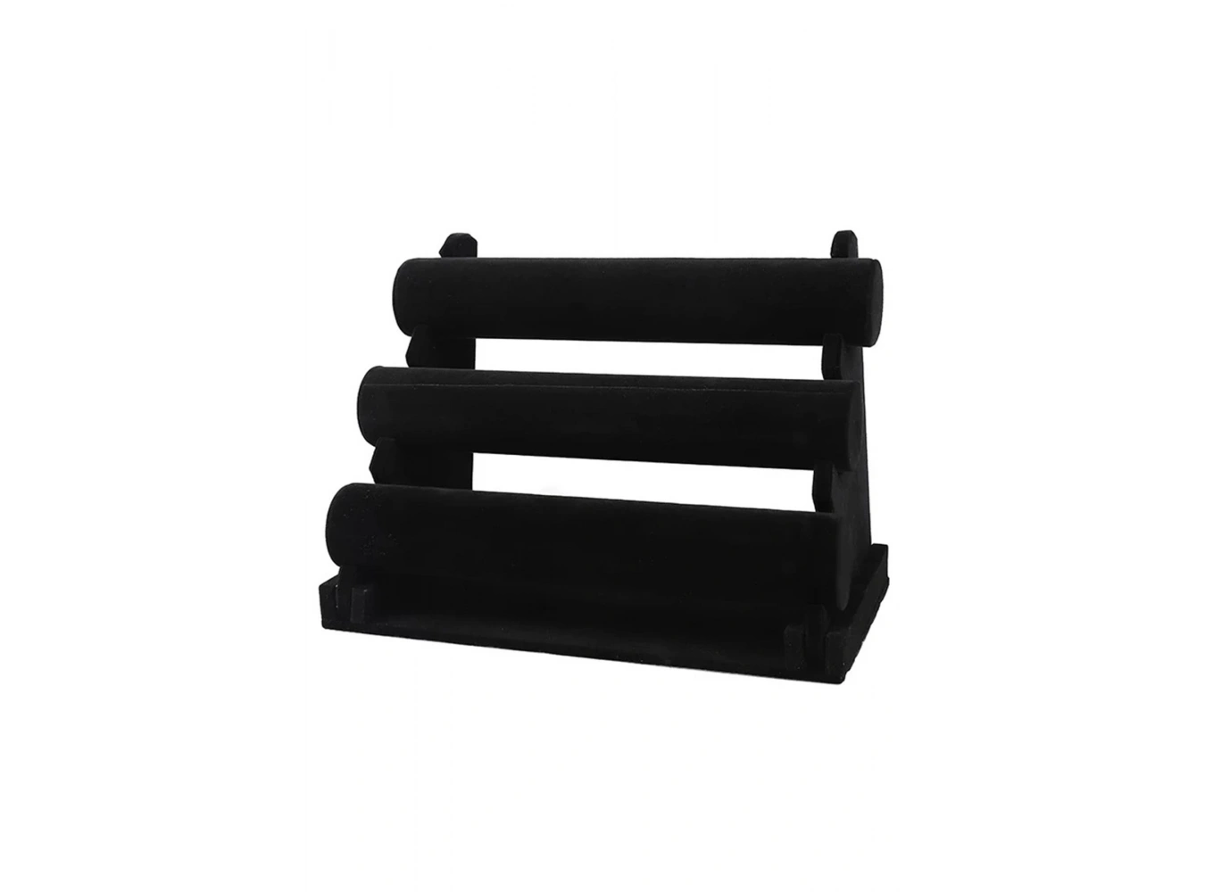 Siyah Renk Üç Katlı Süet Saat/Bileklik Takı Standı