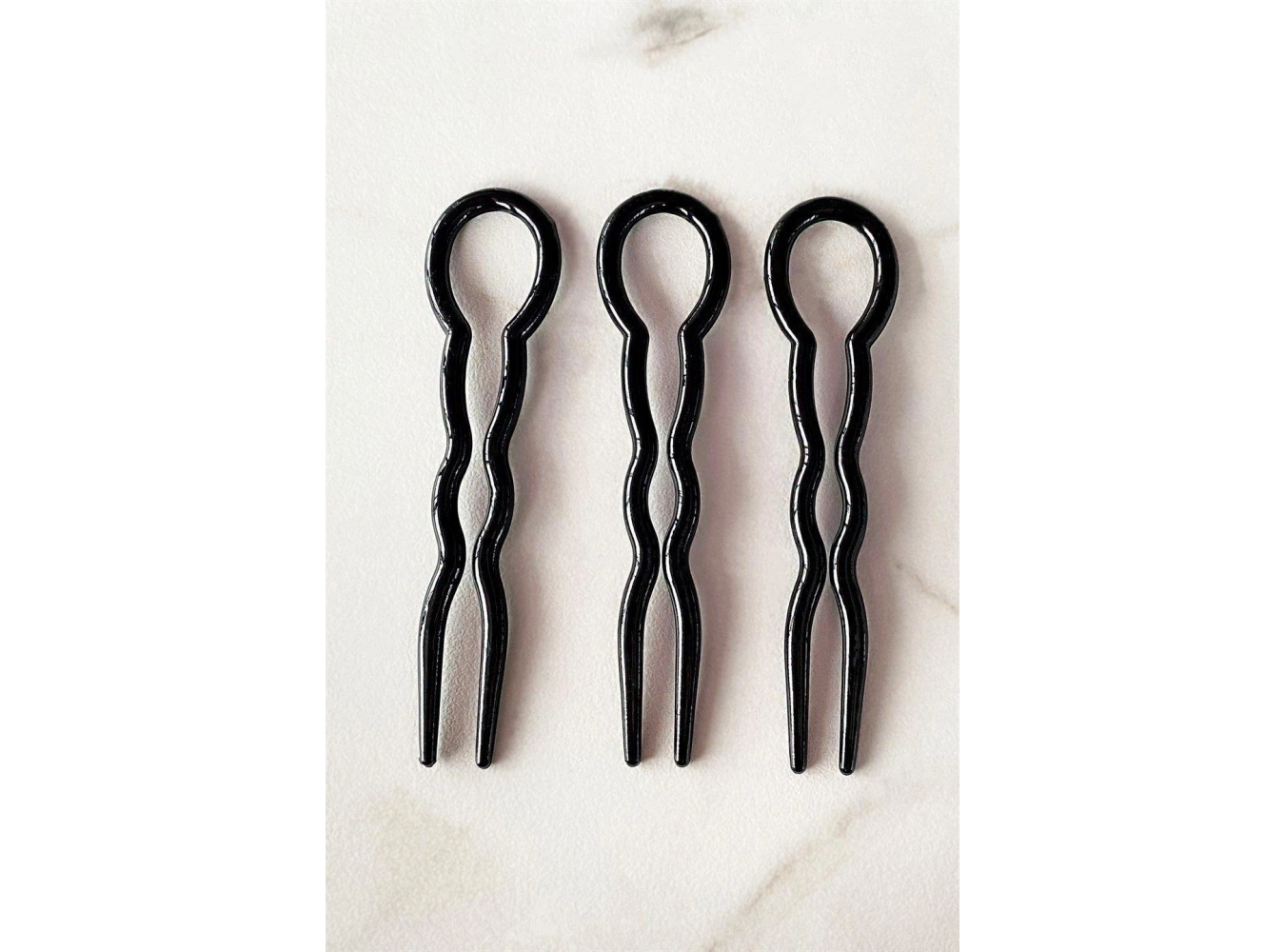 Siyah Renk Üçlü Topuz Tokası