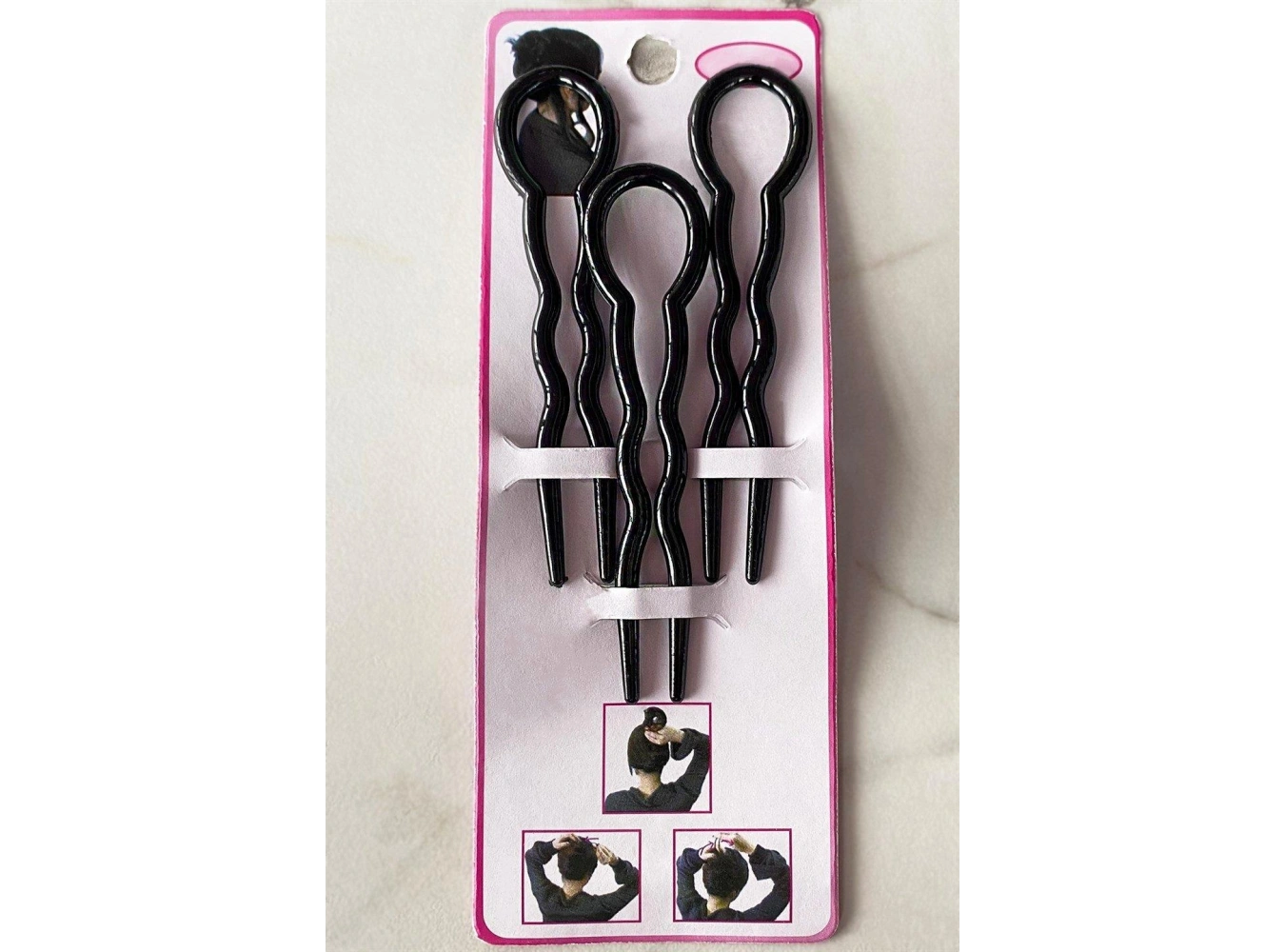 Siyah Renk Üçlü Topuz Tokası