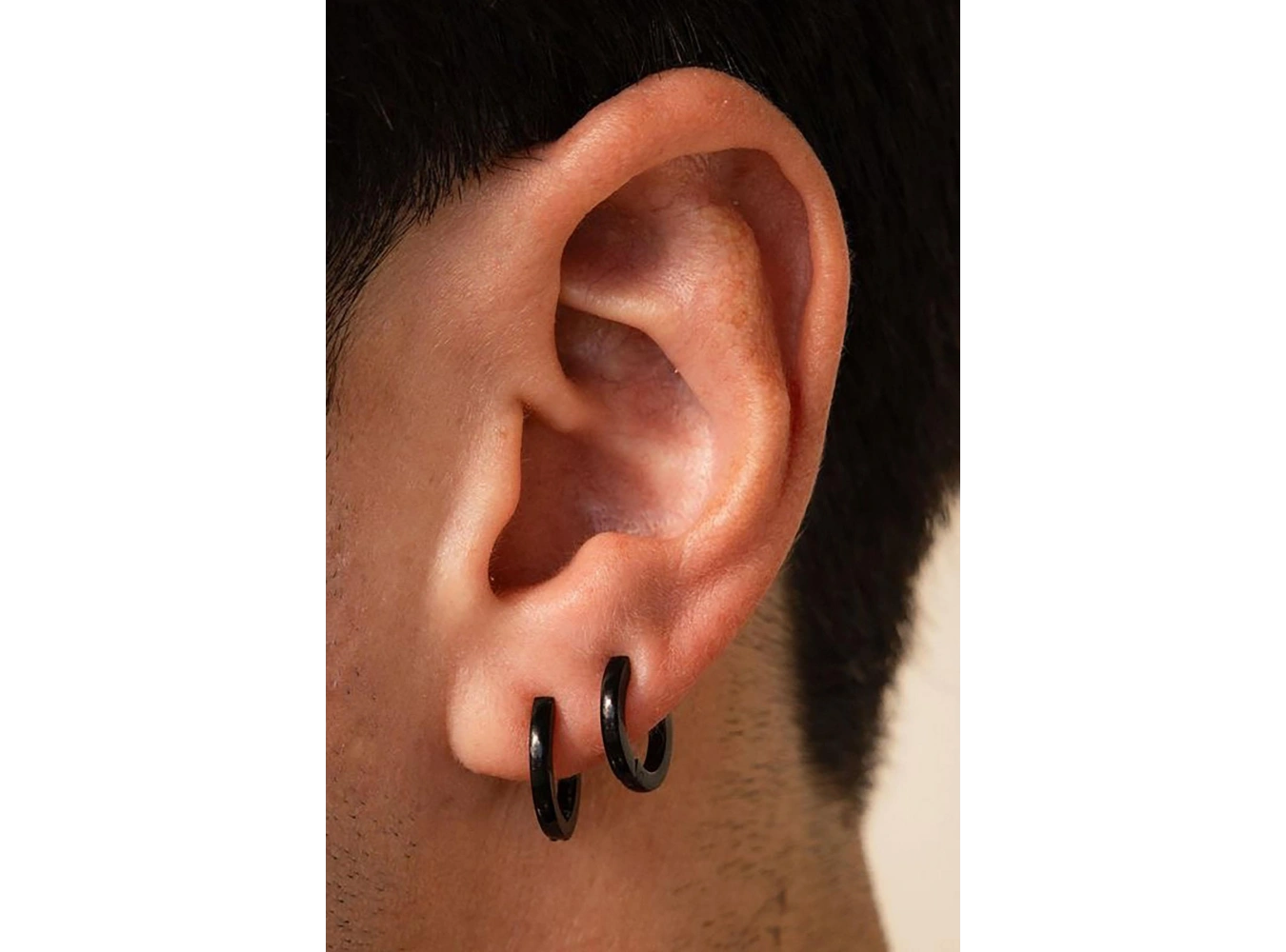 Siyah Renk Unisex Halka Küpe (Çift)