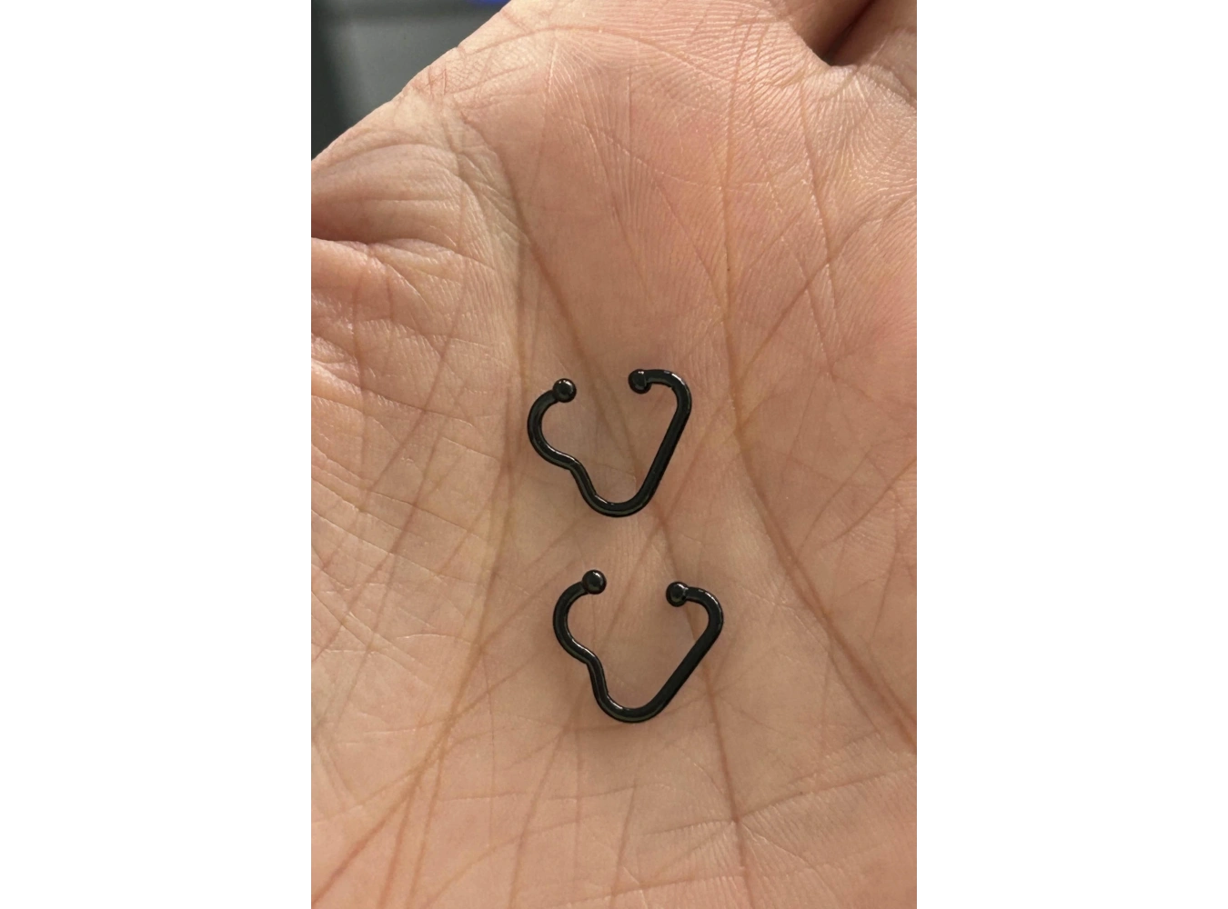 Siyah Renk Unisex Septum, Hızma, Küpe (Çift)