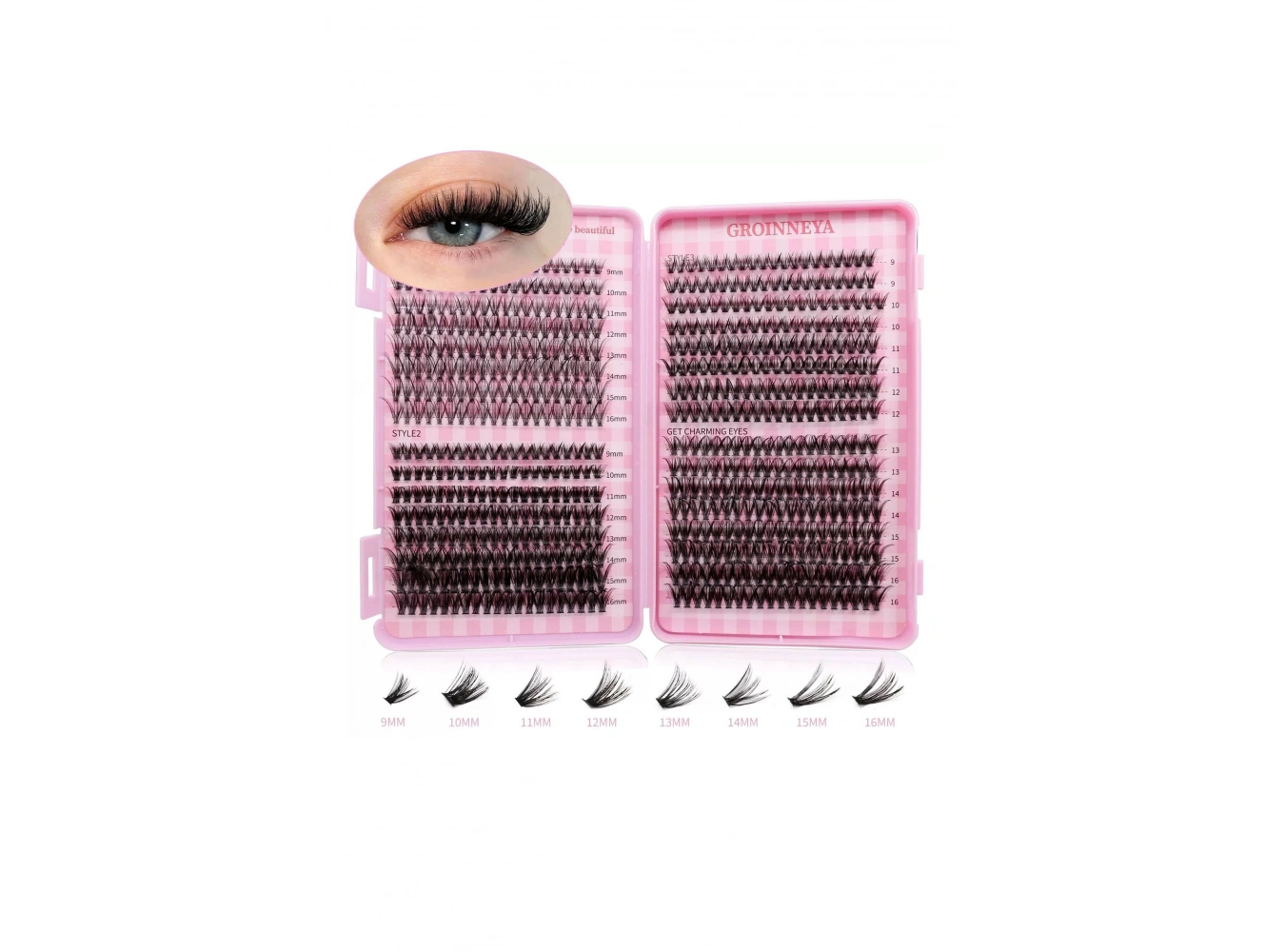 Siyah Renk Yapıştırıcılı / Tutma Aparatlı Doğal Görünümlü İpek Kirpik Set