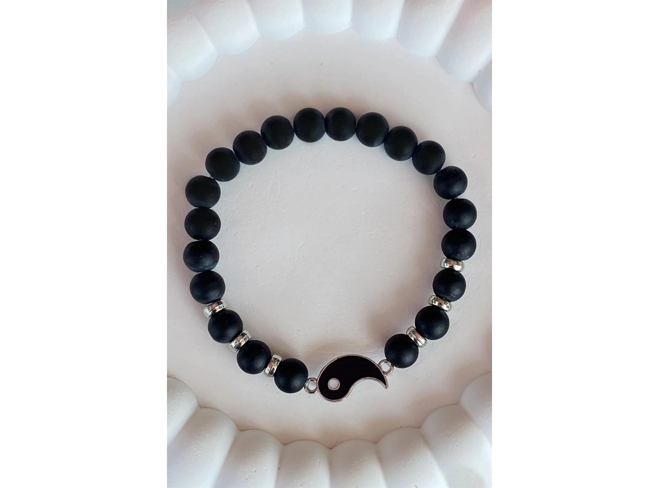 Siyah Renk Yin&Yang Figürlü Erkek Bileklik