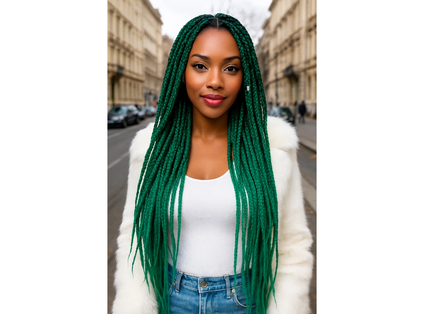 Siyah Turkuaz İki Renk Ombreli Afrika Zenci Örgüsü Box Braid Sentetik Saç 60cm 100gr