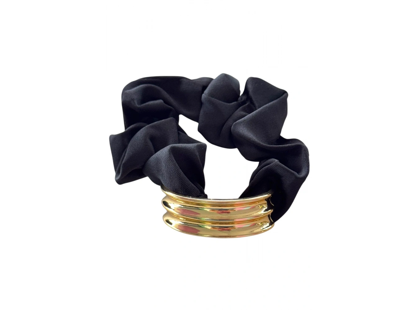 Siyah Ve Altın Renk Metal Detaylı Simit Toka