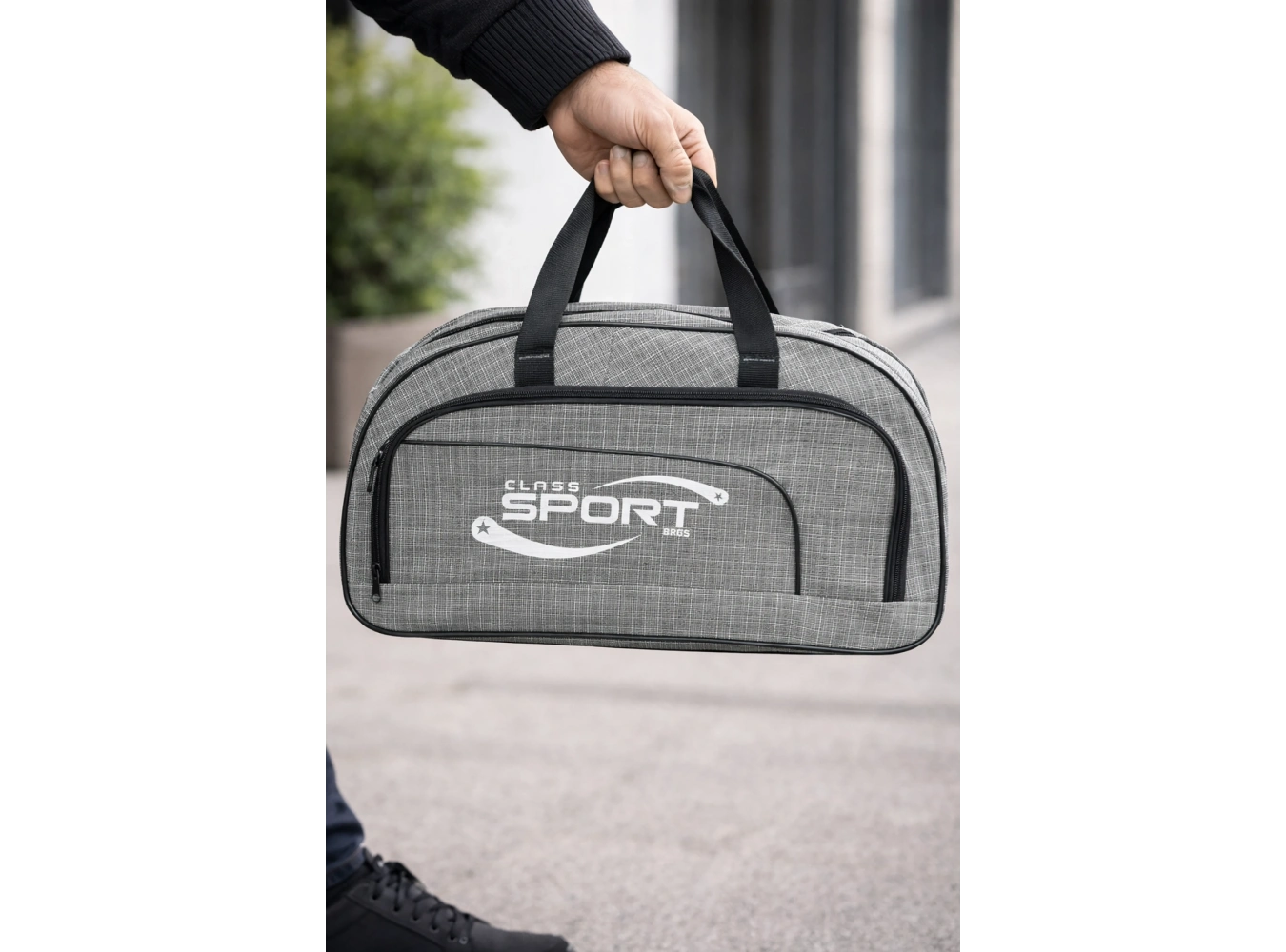 Siyah Ve Beyaz Renk Büyük Boy El Çantası/ Seyahat Çantası