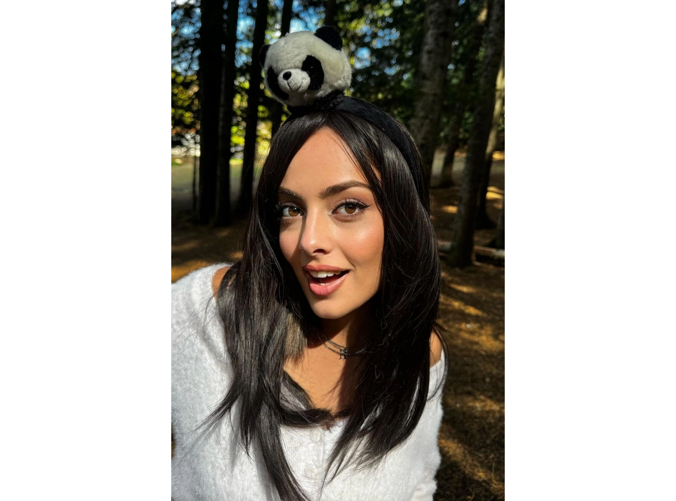 Siyah Ve Beyaz Renk Panda Figürlü Peluş Taç