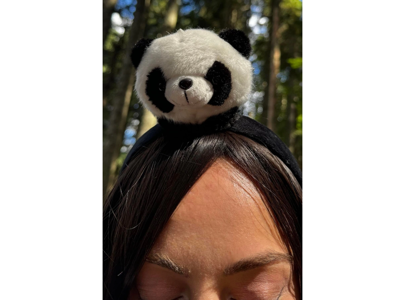 Siyah Ve Beyaz Renk Panda Figürlü Peluş Taç