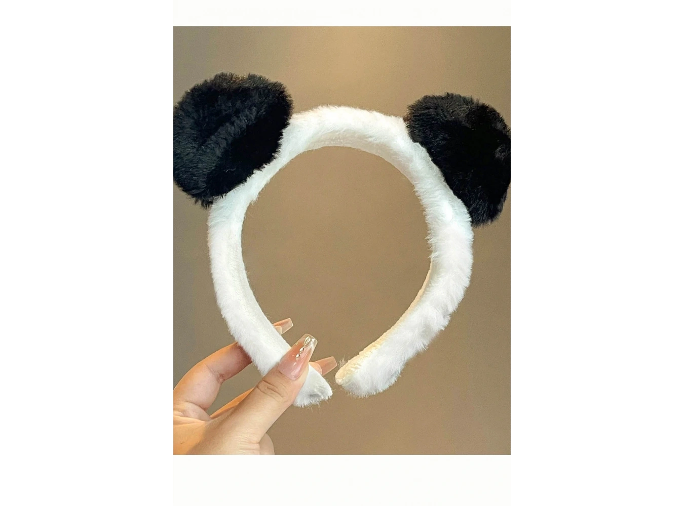 Siyah Ve Beyaz Renk Panda Figürlü Peluş Taç