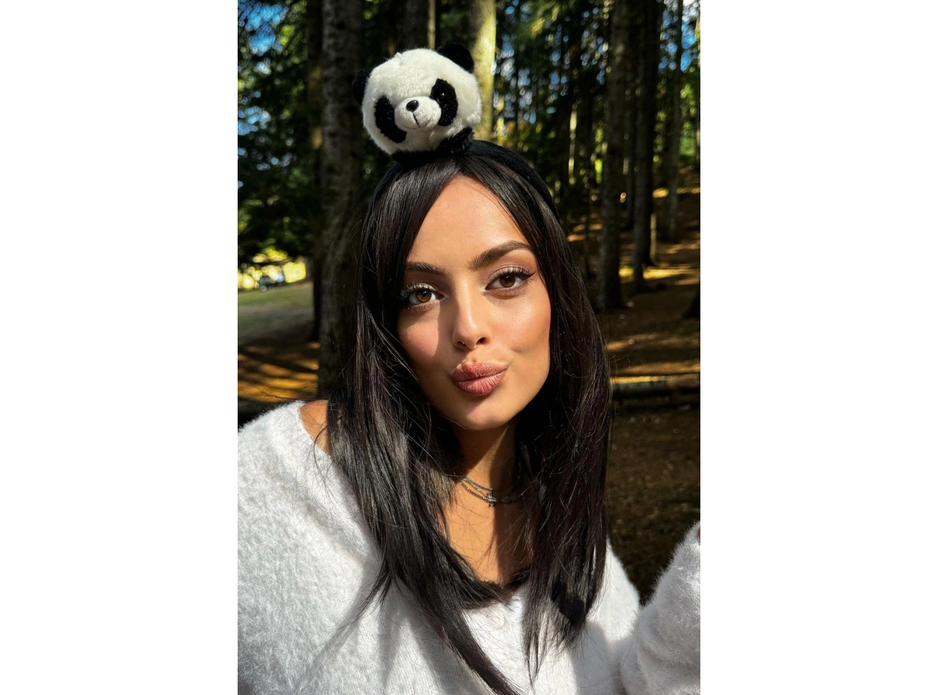 Siyah Ve Beyaz Renk Panda Figürlü Peluş Taç