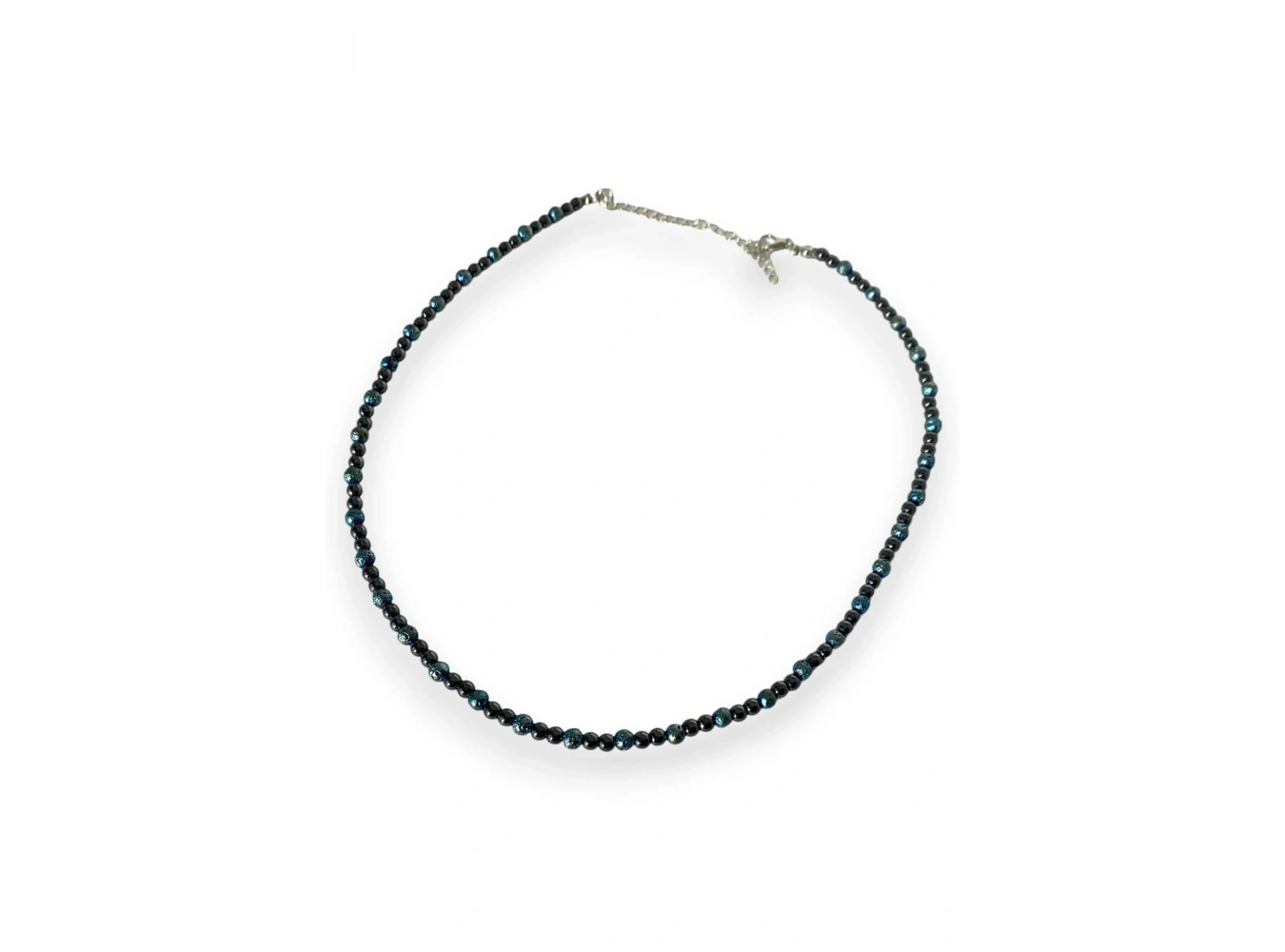 Siyah Ve Mavi Renk Boncuk Detaylı Erkek Kolye