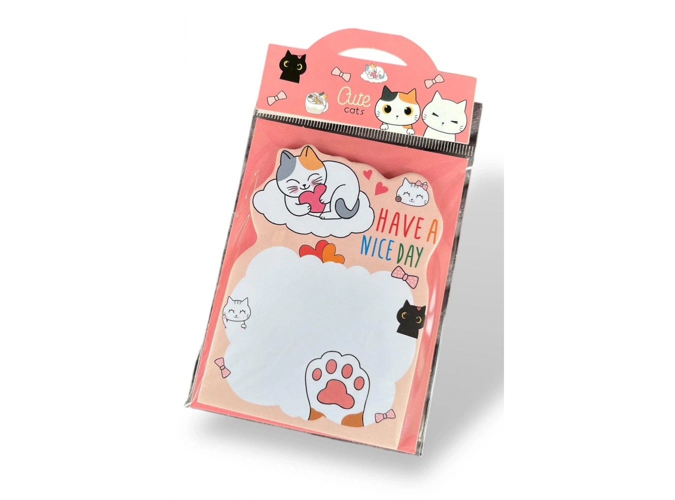 Somon Renk Kedi Figürlü Yapışkanlı Not Kağıdı