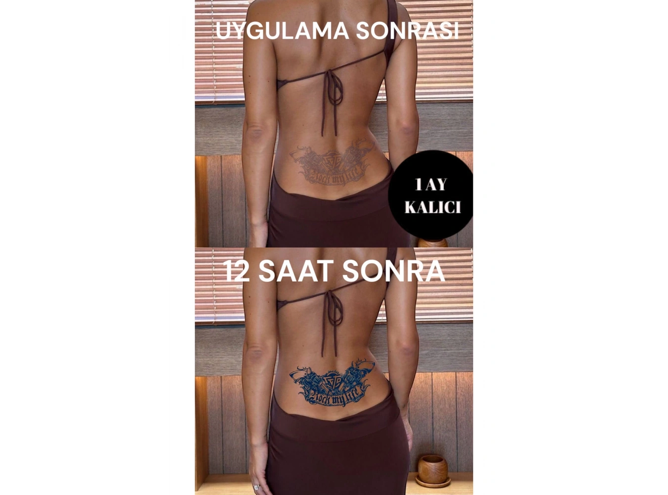 Tabanca Figürlü 12 Saat Sonra Kararan Geçici Dövme Tattoo