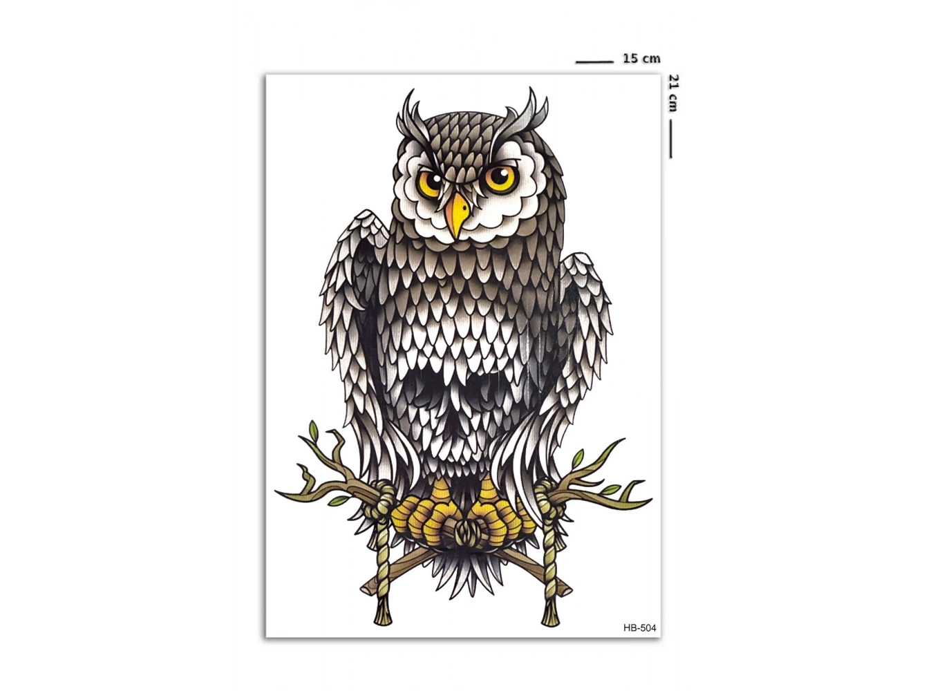 Takıştır Kurukafa Detaylı Baykuş Geçici Dövme Tattoo