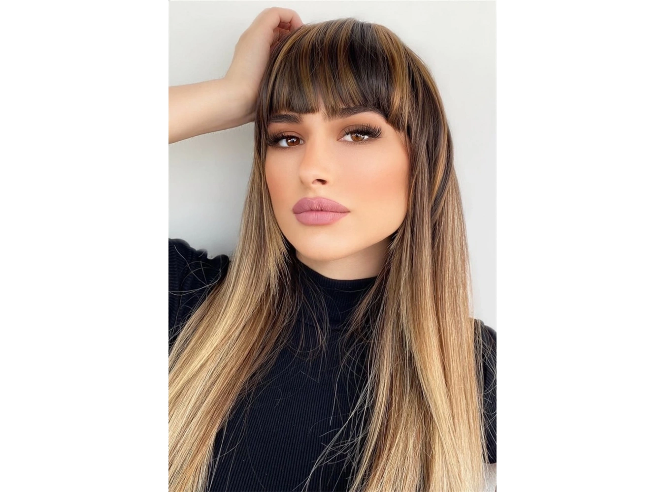 Takma Kahkül - Kahverengi Balyaj - 2H6# - Uzun Kenarlı