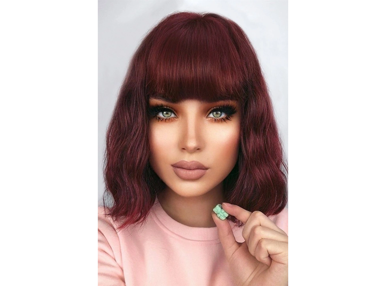 Takma Kahkül - Koyu Kızıl - 99# - Uzun Kenarlı