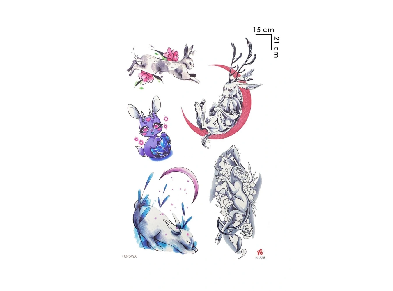 Tavşan Modelli Geçici Dövme Tattoo