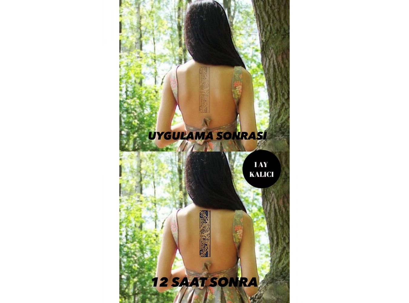 Tribal Figürlü 12 Saat Sonra Kararan Geçici Dövme Tattoo