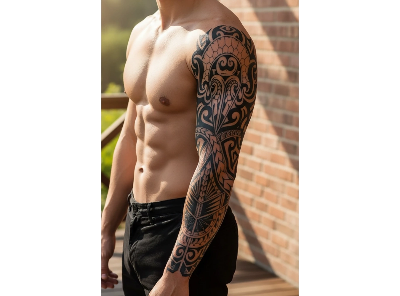 Tribal Figürlü 12 Saat Sonra Kararan Geçici Kol Dövme Tattoo