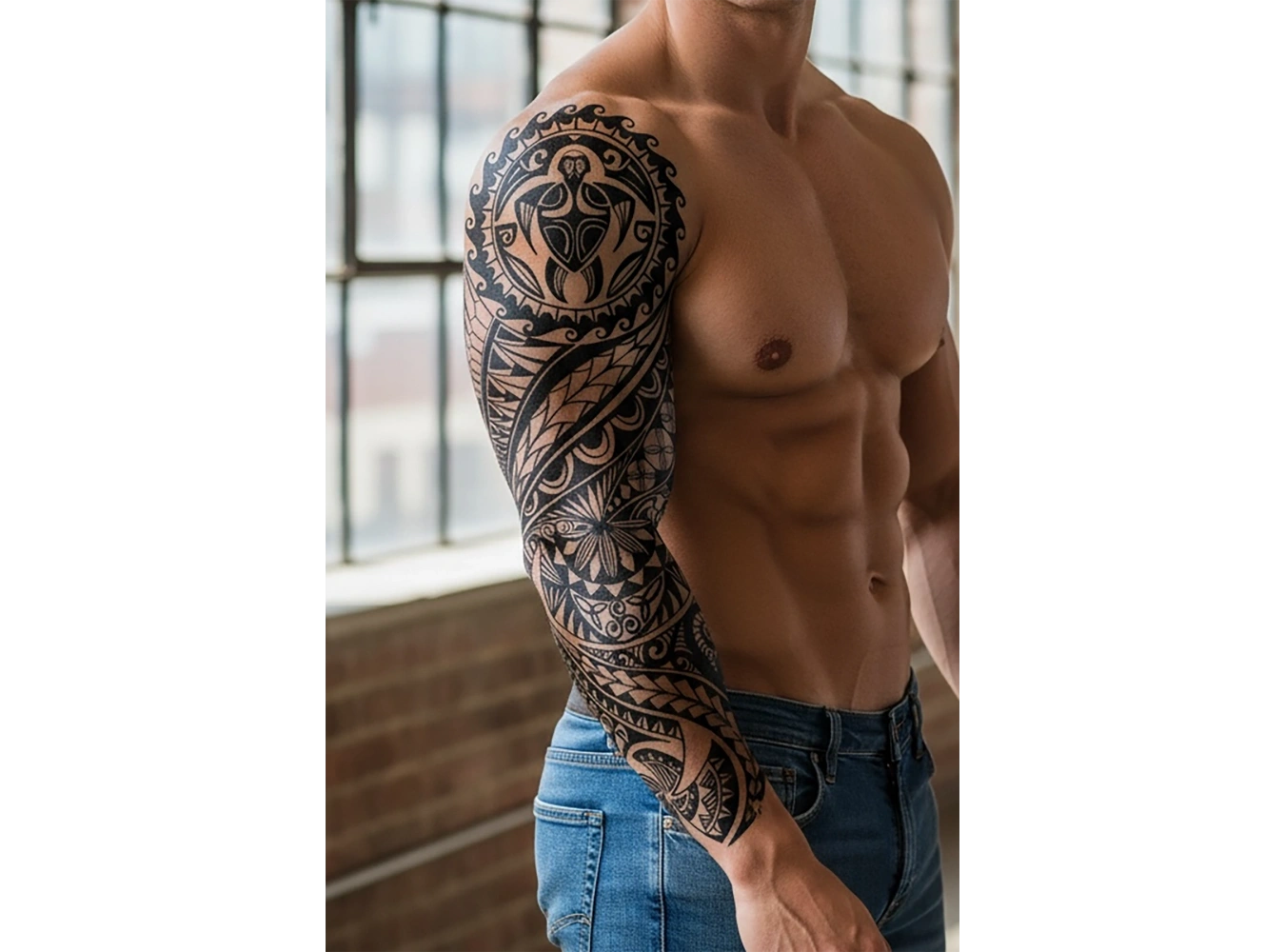 Tribal Figürlü 12 Saat Sonra Kararan Geçici Kol Dövme Tattoo