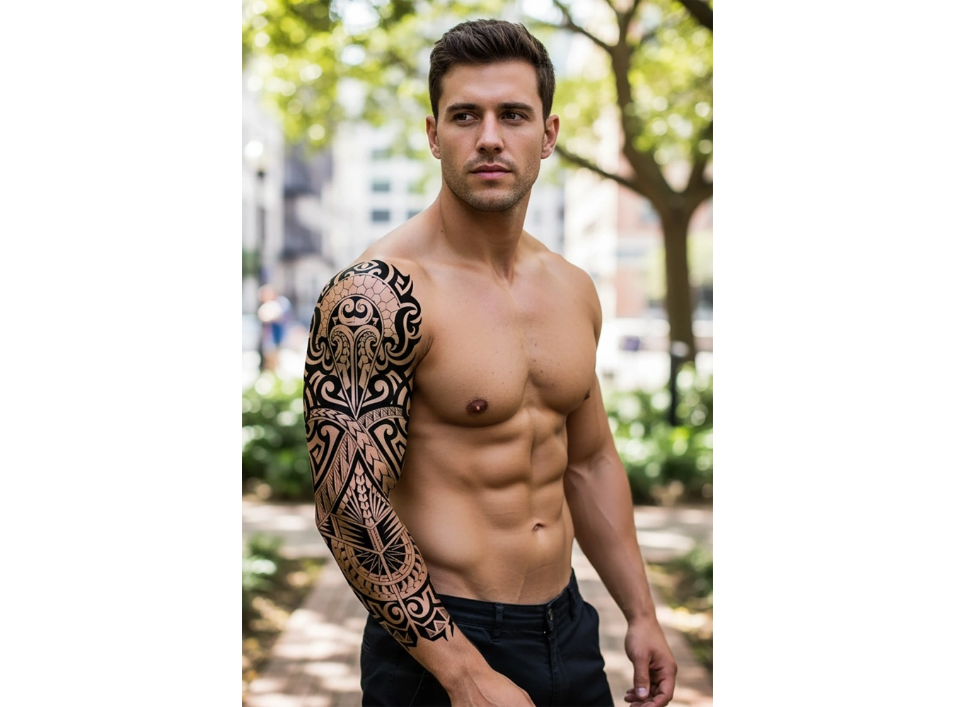 Tribal Figürlü 12 Saat Sonra Kararan Geçici Kol Dövme Tattoo