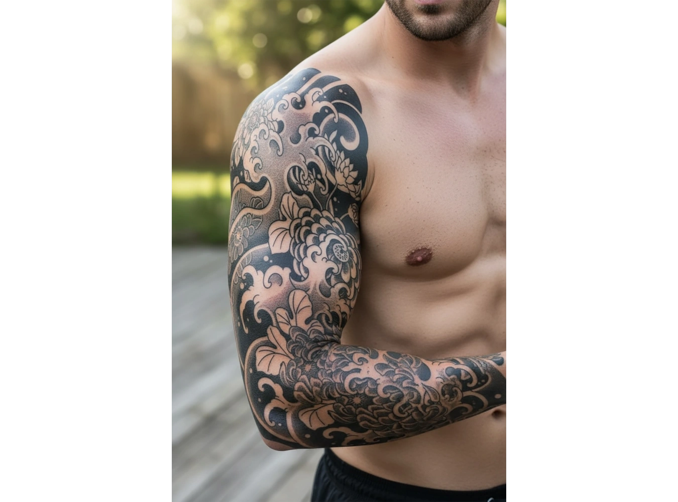 Tribal Figürlü 12 Saat Sonra Kararan Geçici Kol Dövme Tattoo