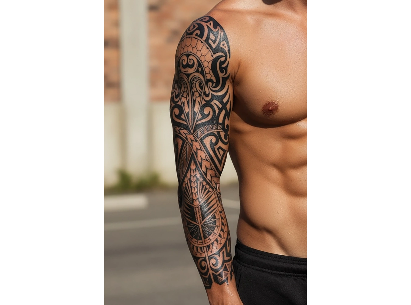 Tribal Figürlü 12 Saat Sonra Kararan Geçici Kol Dövme Tattoo