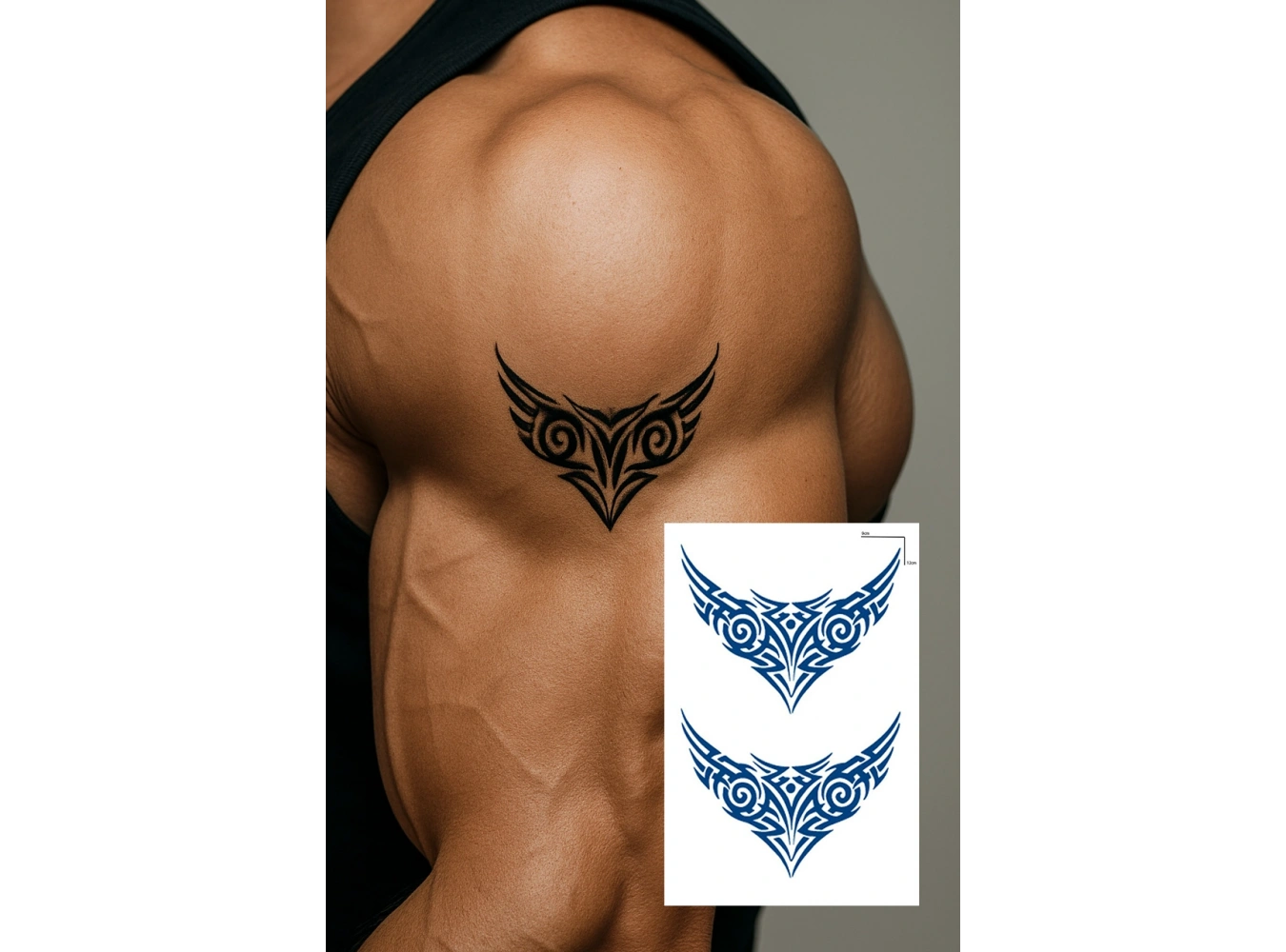 Tribal Figürlü 12 Saat Sonra Kararan Geçici Mini Dövme Tattoo
