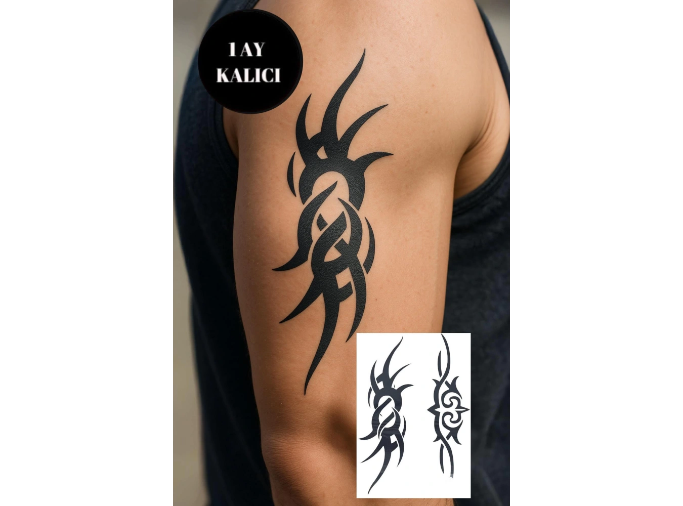 Tribal Figürlü 12 Saat Sonra Kararan Geçici Mini Dövme Tattoo