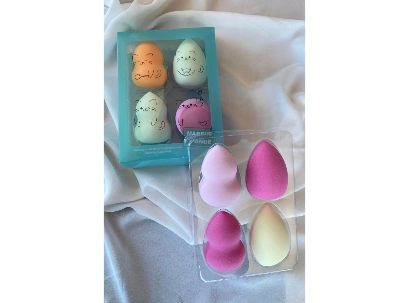 Turkuaz Renk 4´lü Makyaj Süngeri