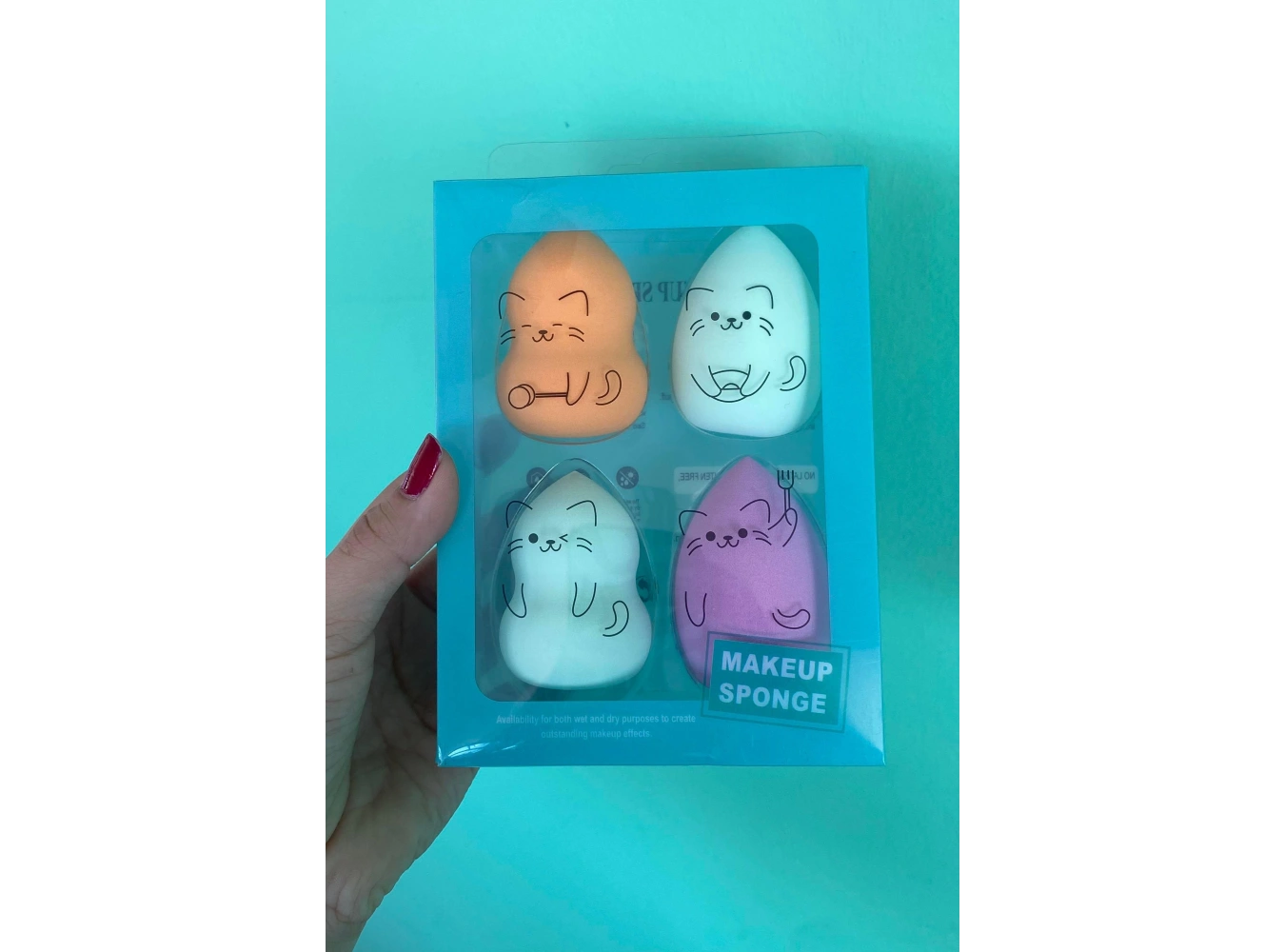 Turkuaz Renk 4´lü Makyaj Süngeri