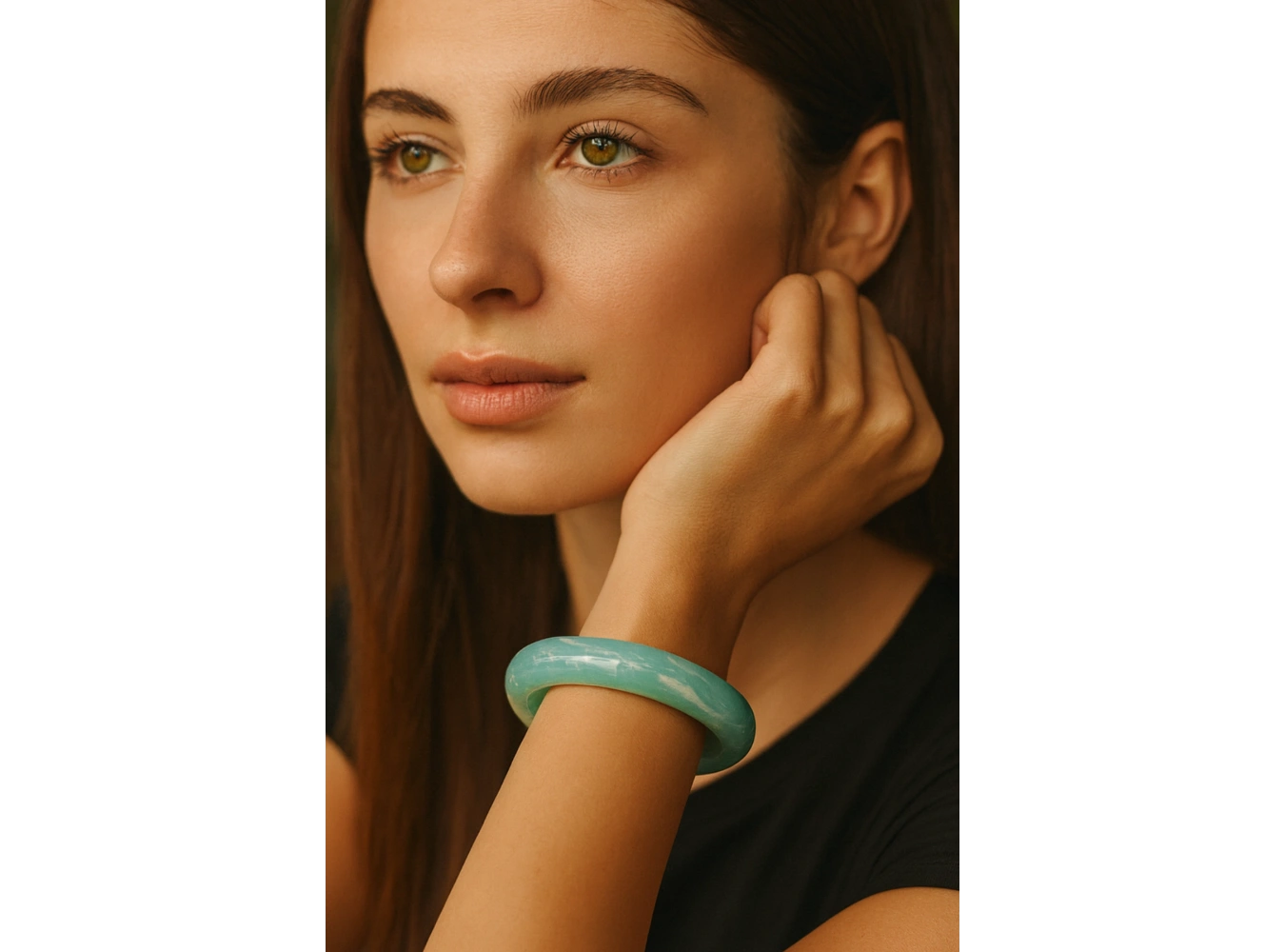 Turkuaz Renk Kemik Mika Bileklik