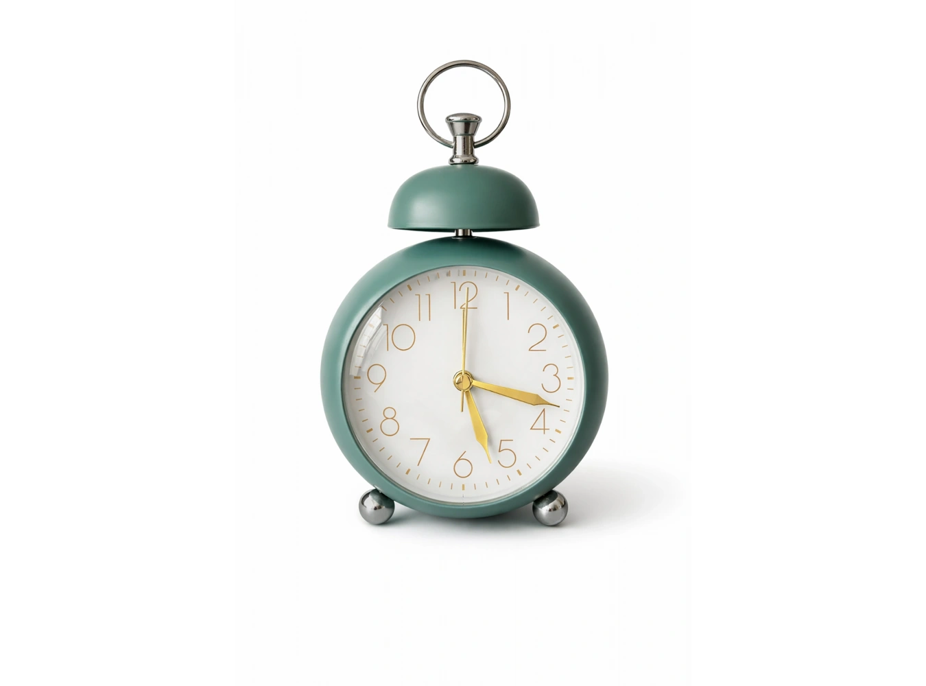 Turkuaz Renk Mini Dekoratif Işıklı Alarmlı Yuvarlak Masa Saati