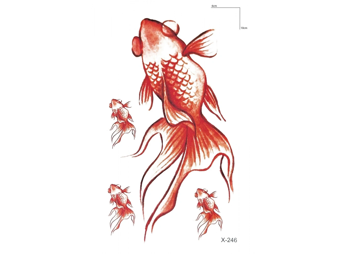 Turuncu Balık Mini Geçici Dövme Tattoo