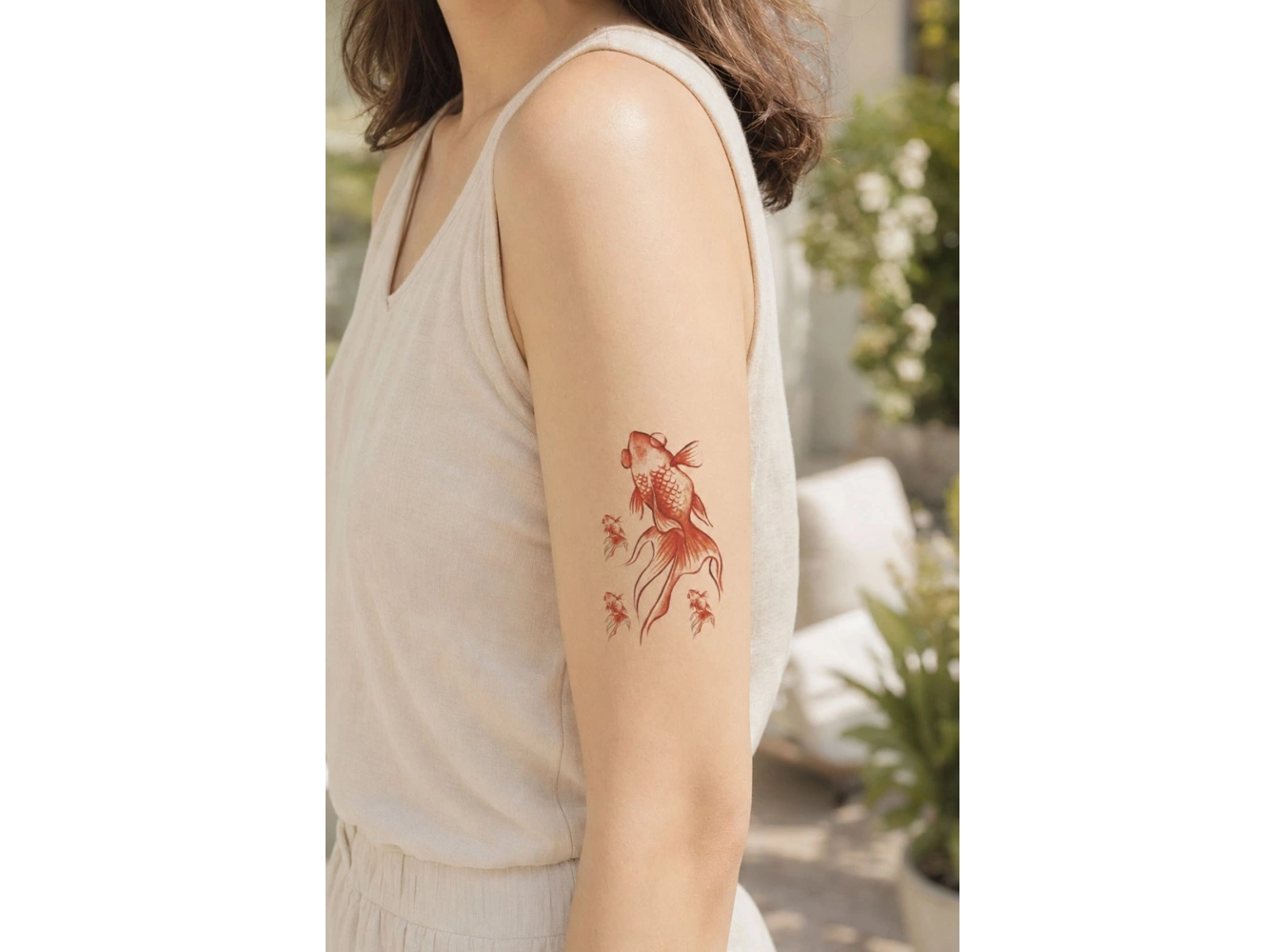 Turuncu Balık Mini Geçici Dövme Tattoo