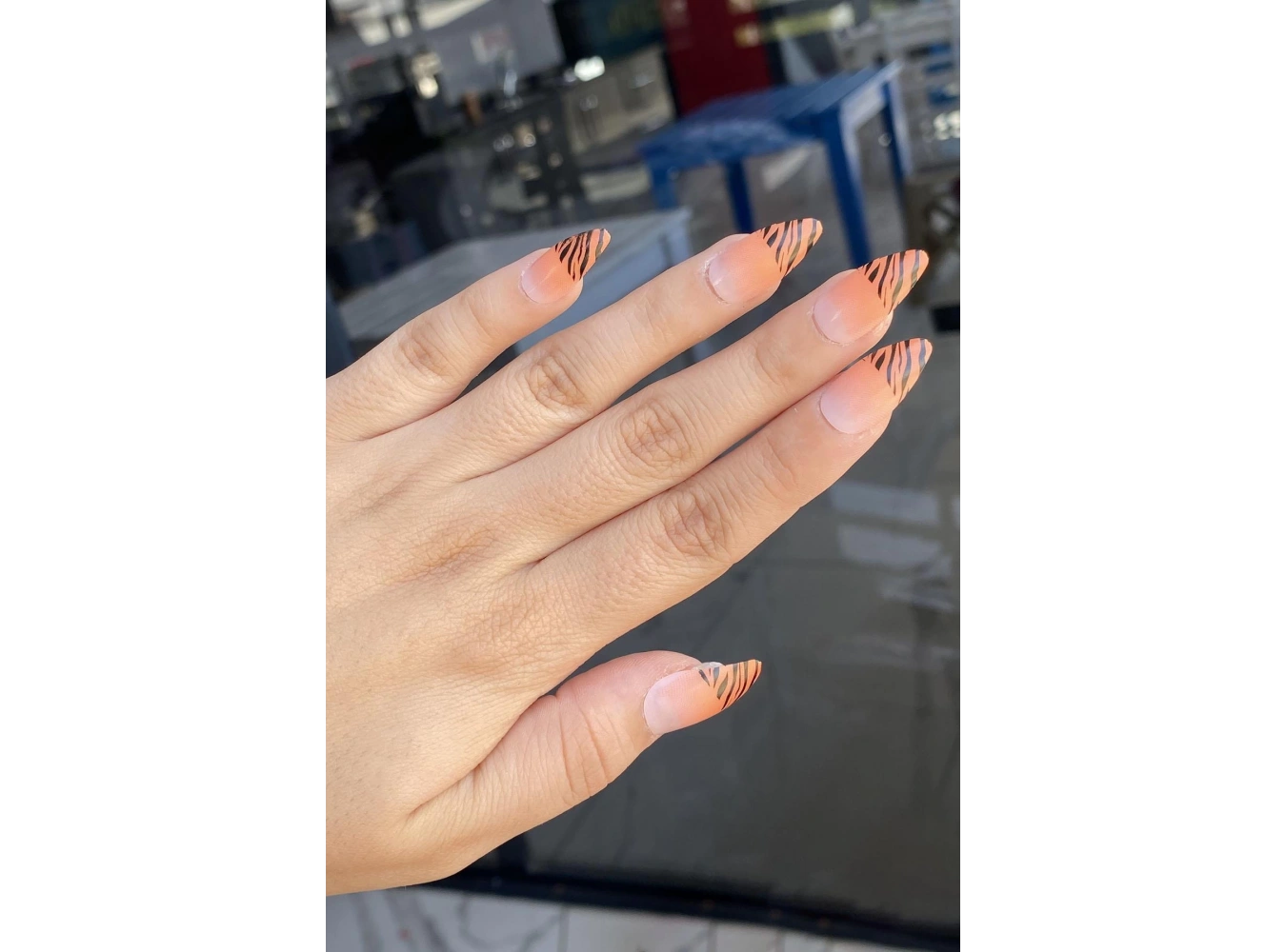 Turuncu Renk 12li Takma Tırnak (Yapıştırıcılı)