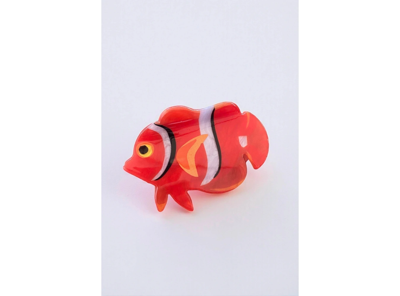 Turuncu Renk Balık Figürlü Kemik Mandal Toka