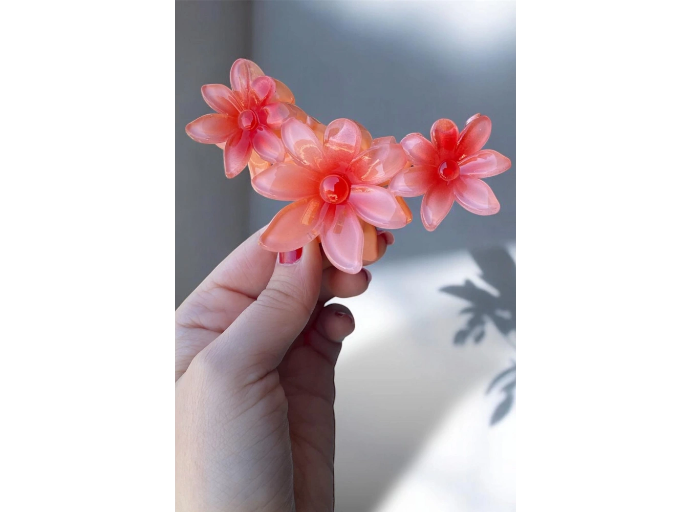 Turuncu Renk Çiçek Figürlü Mandal Toka