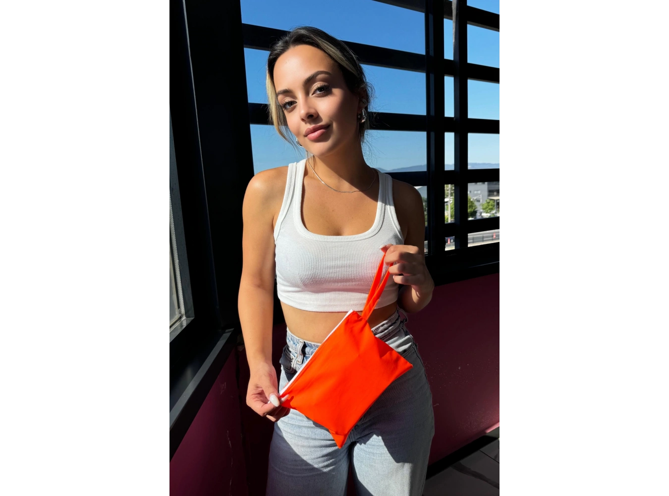 Turuncu Renk Kadın Cüzdan/El Çantası (Orta Boy)