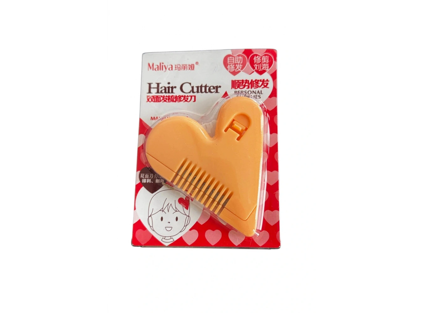 Turuncu Renk Kalp Figürlü Saç Kırık Alma Aparatı