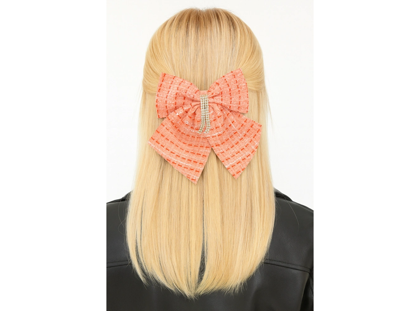 Turuncu Renk Kurdele Figürlü Taş Detaylı Otomat Toka