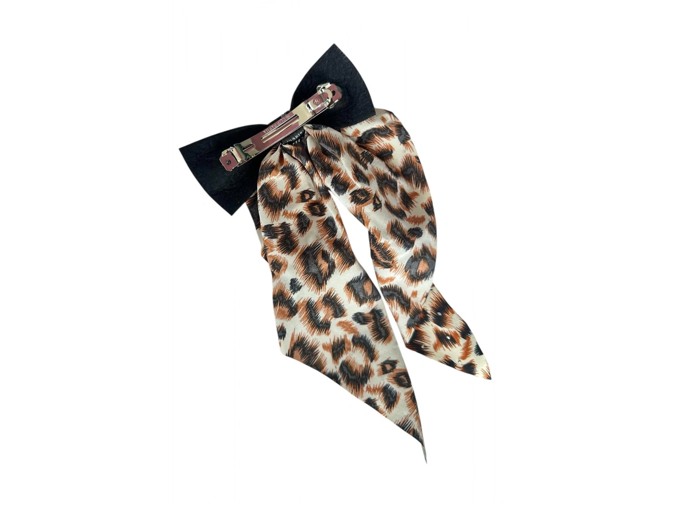 Turuncu Renk Leopar Desenli Taş Detaylı Otomat Toka