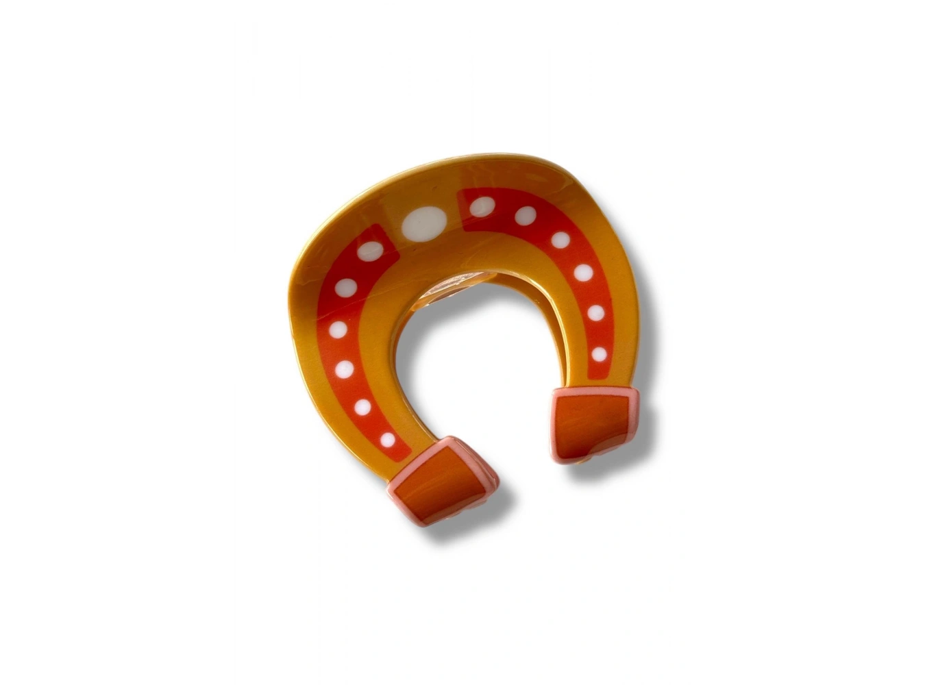 Turuncu Renk Nal Figürlü Kemik Mandal Toka