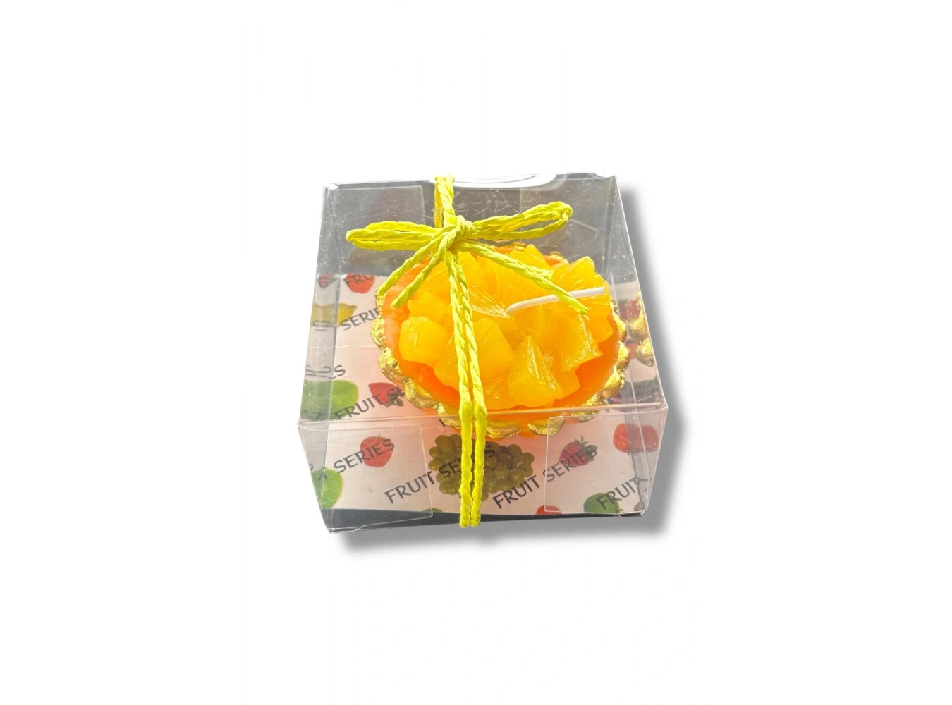 Turuncu Ve Sarı Renk Ananas Figürlü Kokulu Dekoratif Mum