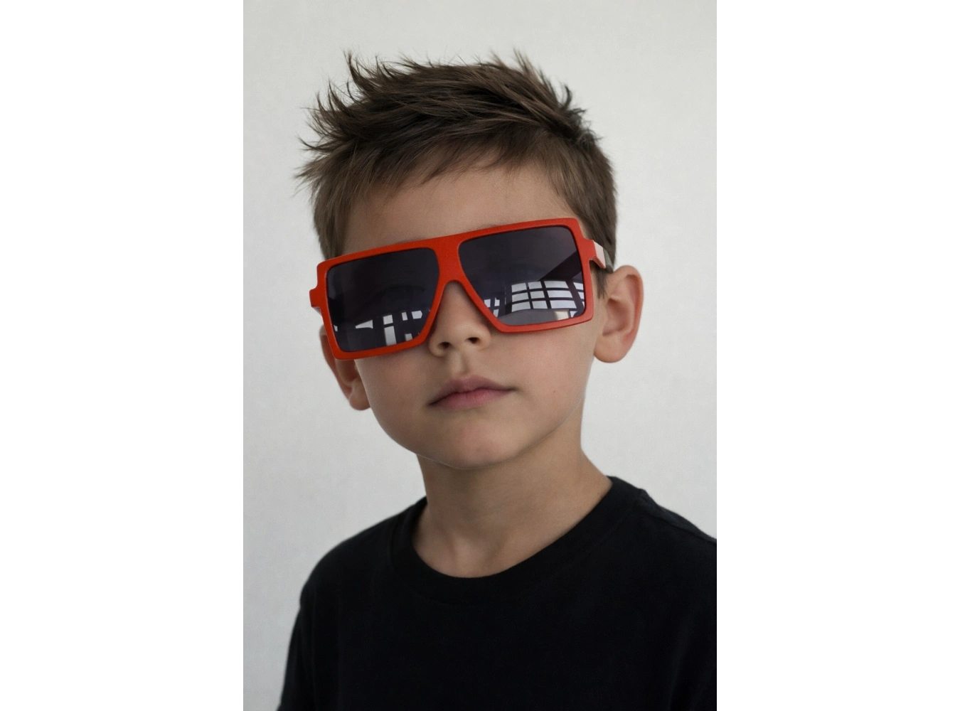 Turuncu Ve Siyah Renk Kare Çocuk Güneş Gözlüğü