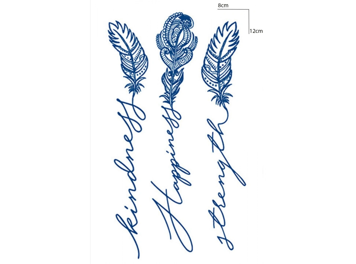 Tüy Figürlü 12 Saat Sonra Kararan Geçici Dövme Tattoo